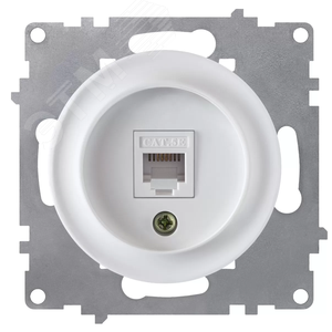 Розетка компьютерная 1xRJ45 кат.5e, цвет белый (серия Florence)
