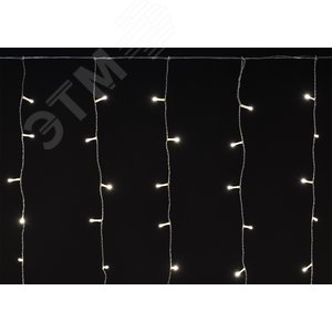 LIGHTING Гирлянда занавес 2х2м 240 светодиодов теплый белый свет IP44 прозрачный шнур 3м 230В транзит IEK