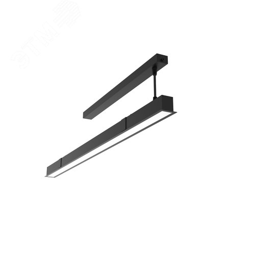 Cветильник cветодиодный Angusta Intus 1518x50x65мм встраиваемый 52 Вт 4000 К CRI 90 IP40 RAL9005 черный с рассеивателем опал
