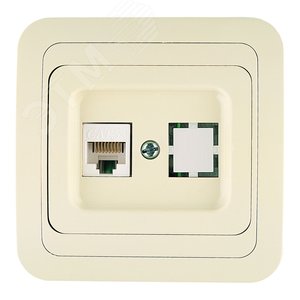 Mimoza Розетка компьютерная CAT5e + гнездо бежевая