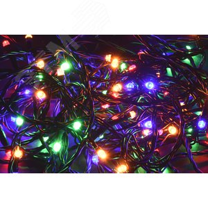 LIGHTING Гирлянда нить 5м 50 светодиодов RGB IP20 зеленый шнур 1,5м 230В контроллер 8 сцен IEK