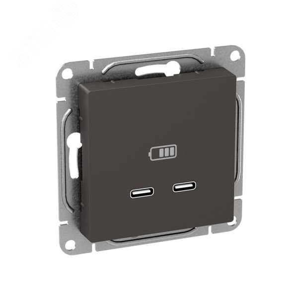 Механизм розетки USB-C - 2шт  мокко Эпика EKF