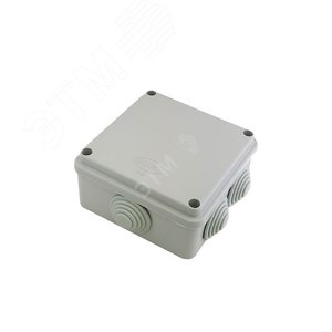 Коробка распределительная 100?100?50 6 муфт д32, крышка на винтах, IP55, открытой проводки, серый