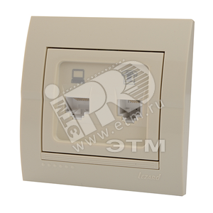 DERIY Розетка RJ45+RJ11 крем