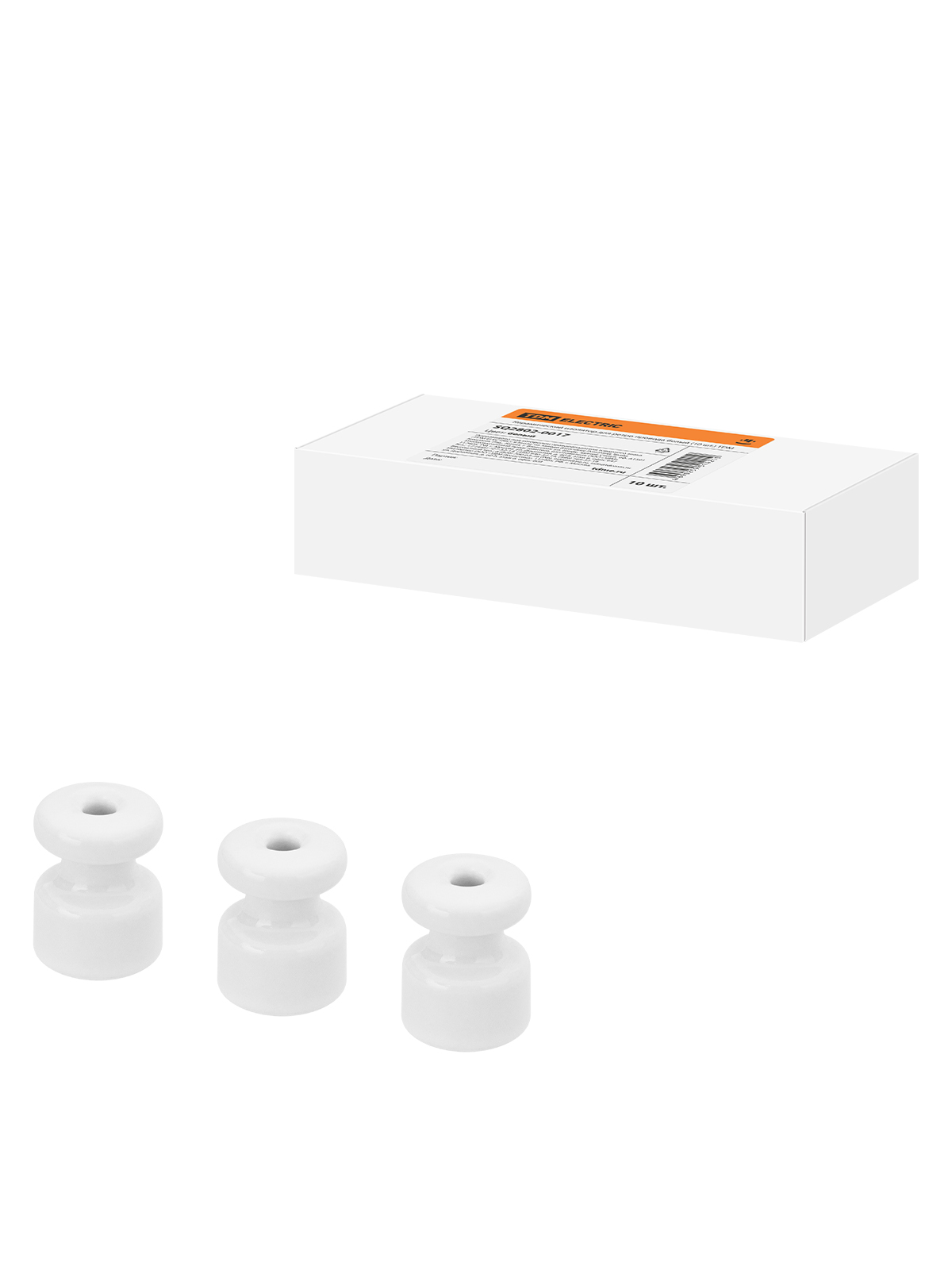 Керамический изолятор для ретро провода белый (10шт) TDM