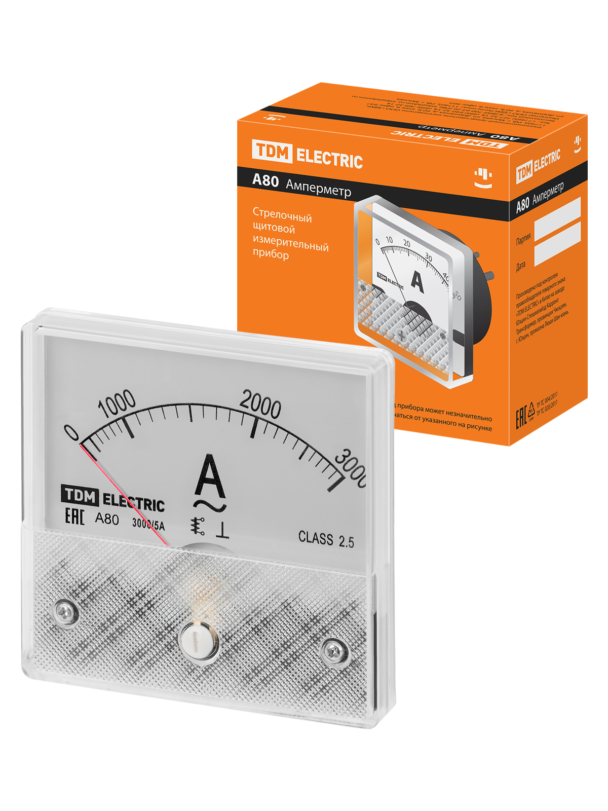 Амперметр А80 3000А/5А-2,5, трансформаторного включения, (поверенный), TDM