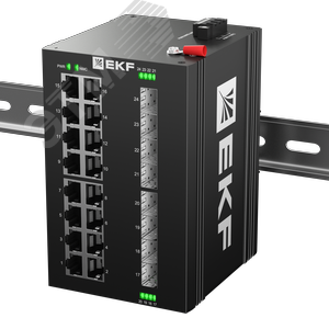Коммутатор промышленный неуправляемый U-8GX/SFP-16GT, 8 портов 1000Base-X SFP, 16 портов 10/100/1000Base-T(X) RJ45, монтаж на динрейку TSX EKF