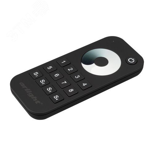 Пульт SMART-R24-DIM Black 8 зон, 2.4G ARL, IP20 пластик, 5 лет