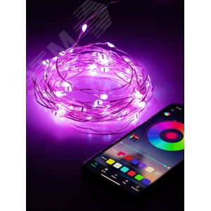 Гирлянда Нить с пультом, RGB, 5 м, 220 V, с таймер, с музыкой, с упр. через моб. прилож., длина провода ЕGNIG - PU