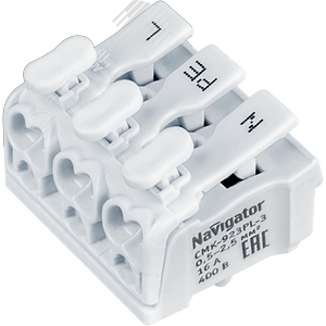 Клеммы монтаж. NTC-CMK-923PL-3-50 (50 шт/уп) Navig