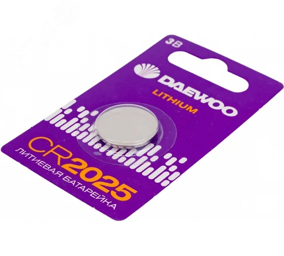 Элемент питания CR2025 DAEWOO Lithium блистер, 1 шт.