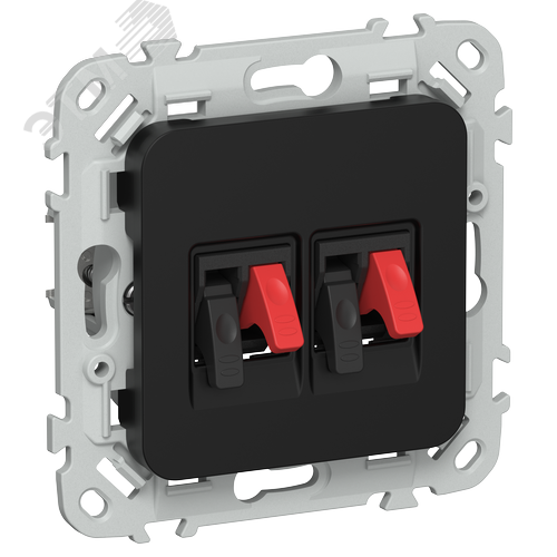 FLITE Розетка 2-местная аудио РА-2-ФлЧ черный IEK