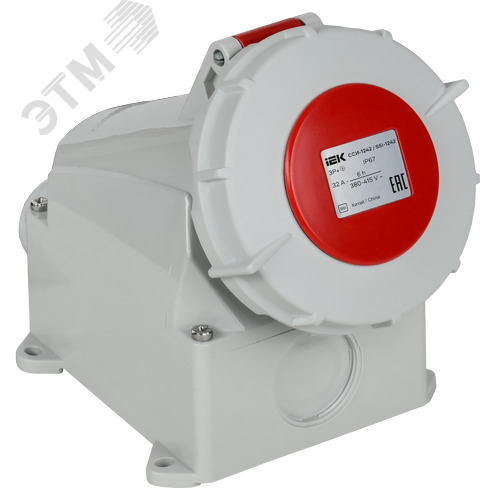 Розетка стационарная ССИ-1242 32А-6ч 380В 3P+PE IP67 IEK