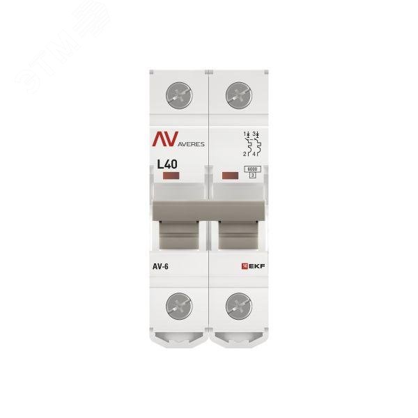 Выключатель автоматический AV-6 2P 40A (L) 6kA EKF AVERES