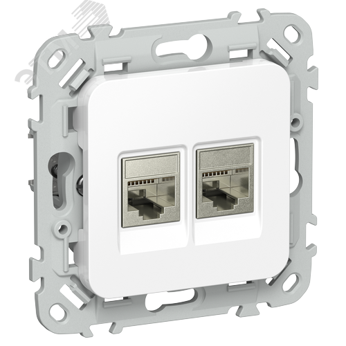 FLITE Розетка 2-местная компьютерная RJ45 категория 5Е STP РК5е-2-1-ФлБ белый IEK