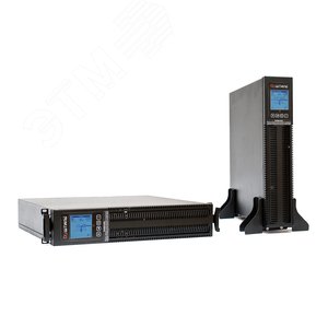 Источник бесперебойного питания Online Rack 1000 ВA/900 Вт, 1Ф/1Ф, ЖК-дисплей, без АКБ, IEC-320-C13 (6 шт.), EURO с заземлением (1 шт.), з/у 5А, 2U
