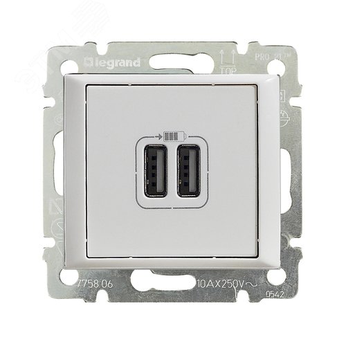 Розетка USB A+A 15Вт белый VALENA DIY