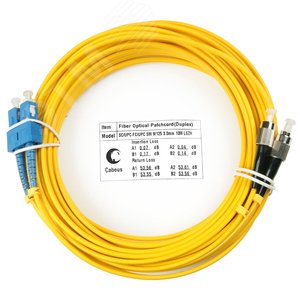 Патч-корд оптический duplex 10м SC-FC 9/125 sm LSZH
