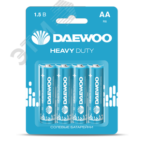 Элемент питания LR03 (AAА) DAEWOO солевая Heavy Duty, блистер 4 шт.