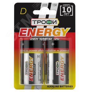 Батарейка Трофи LR20-2BL ENERGY POWER Alkaline (12/96/3456)