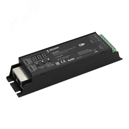 Декодер INTELLIGENT SMART-DMX512-304-83-RDM-SUF Black (12-48V, 4x8A, RJ-45) (IARL, IP20 Металл, 5 лет)