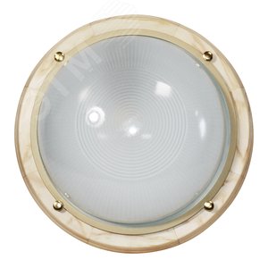 Светильник НПП-03-100-009 IP65 Самарканд 1101 Кругбольшой матовый корпус дерево сосна