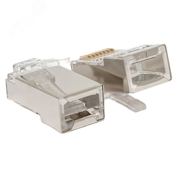 Коннектор RJ-45 TERACOM PRO экранированный 8P8C 30мкд Cat.5E универсальный (1 упак. - 20шт.)