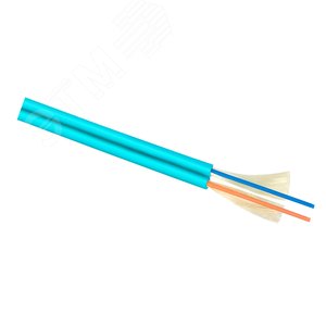 Кабель волоконно-оптический 50/125 (OM3) многомодовый, 2 волокна, плотное буферное покрытие (tight buffer), zip cord, для внутренней прокладки ( -25C ~ +50), LSZH, голубой, (F40020235Z)