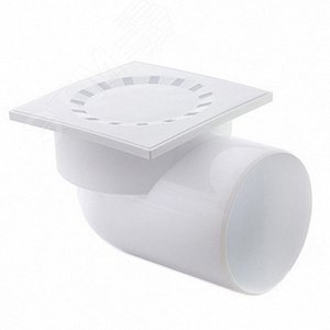 Трап 110 горизонтальный с пластиковой решеткой 150x150 мм