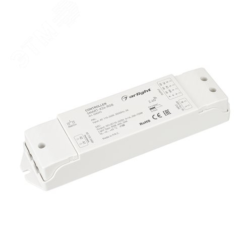 Контроллер SMART-K24-RGB (230V, 3x1A, 2.4G) (ARL, IP20 Пластик, 5 лет)