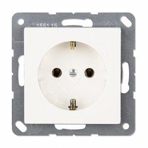 Розетка SCHUKO одинарная, с заземлением, с шторками, 16A, 250В  (механизм + накладка, без           рамки).автоматические зажимы. Серия- Eco Profi.   Материал- термопласт. Цвет- белый.