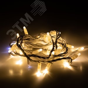 Светодиодная новогодняя гирлянда нить белый каучук 3 м тёплый свет 30 LED, IP65 ERAPS-WK3