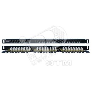 Патч-панель высокой плотности 19 0.5U 24 порта RJ-45 категория 6 Dual IDC