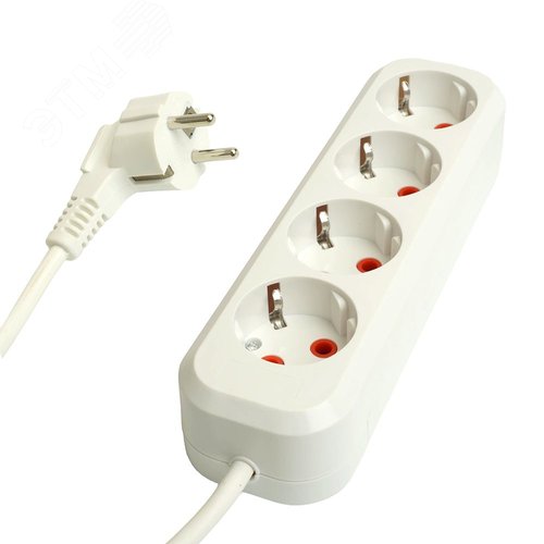 Удлинитель 4-местный c/з 3x1мм2 7м Home HM06-40-07 белый