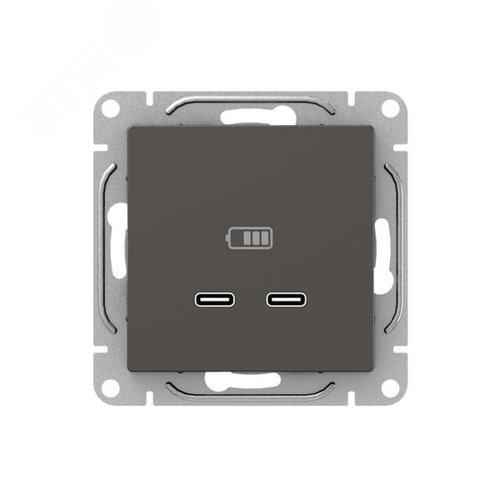 Механизм розетки USB-C - 2шт  мокко Эпика EKF