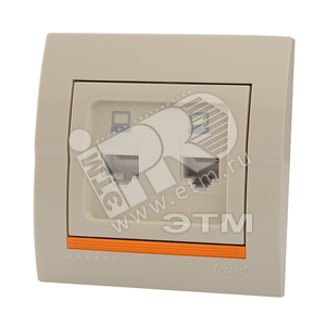 DERIY Розетка RJ45 х2 крем