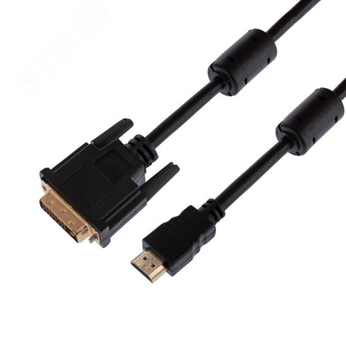 Кабель HDMI - DVI-D с фильтрами, 3 м., черный GOLD