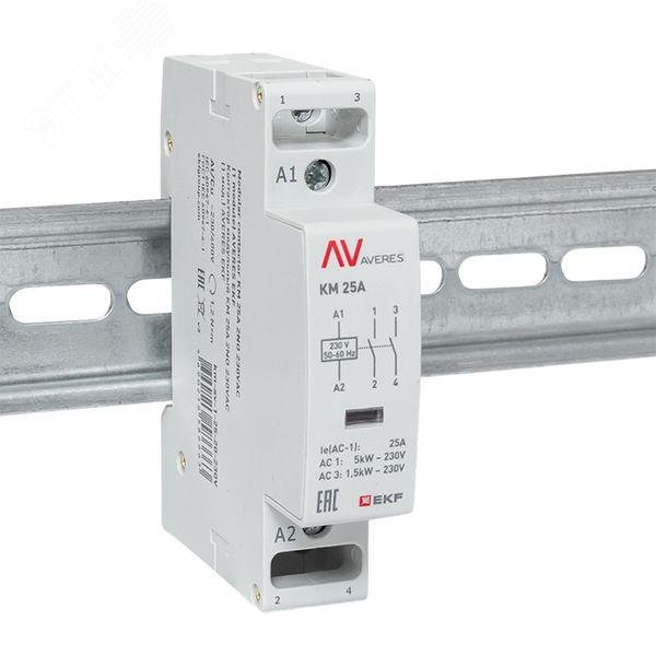Контактор модульный КМ 25А 2NО 230VAC (1 мод.) AVERES EKF
