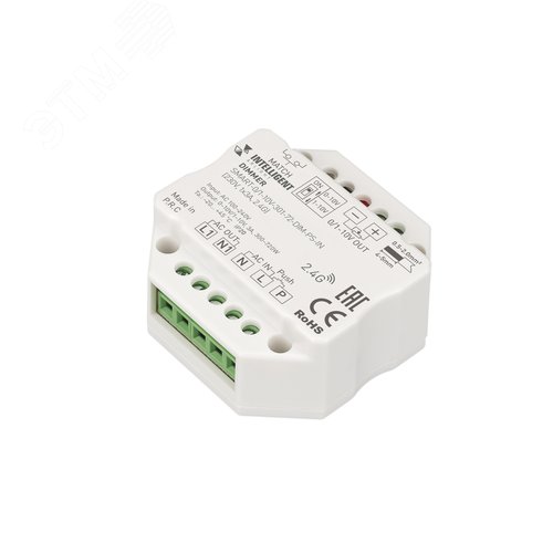 Диммер INTELLIGENT SMART-0/1-10V-301-72-DIM-PS-IN (230V, 1x3A, 2.4G) (IARL, IP20 Пластик, 5 лет)