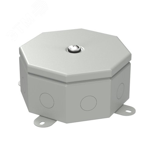 Коробка металлическая Октагон серая 130х130х63 (9 шт/кор)