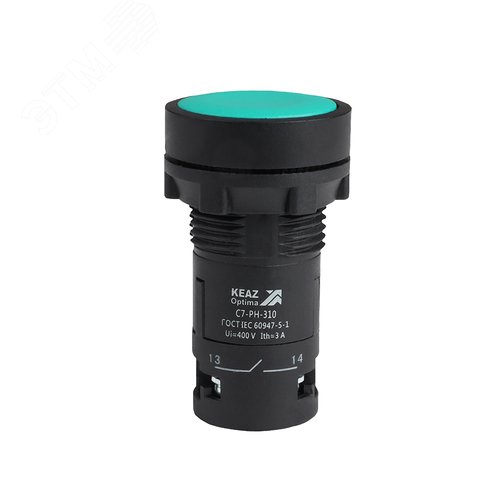 Кнопка с фиксацией OptiSignal Compact D22 C7-PH-310 зеленая 1НО XB7NH31