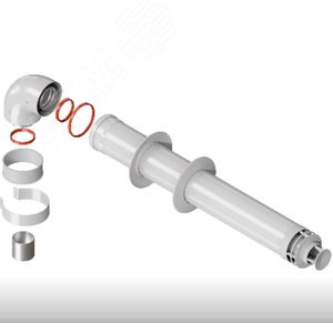 Комплект дымохода СТАНДАРТ 60/100 - 900мм  хомут в комплекте + втулка D60 L-50