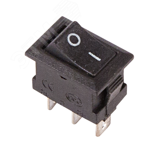 Выключатель клавишный 250V 3А (3с) ON-ON черный Micro