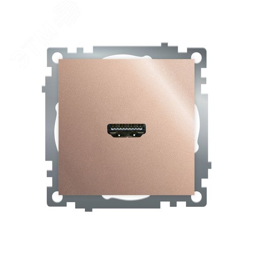 Розетка HDMI 2.1 Type A (механизм) серия Катрин шампань STEKKER