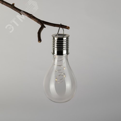Светильник уличный Груша сталь на солнечной батарее 7,5x7,5x15 см 1 LED ERASF23-27 ЭРА