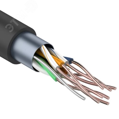 Витая пара F/UTP 4PR 24AWG CCA CAT5e PE OUT черный 305 м