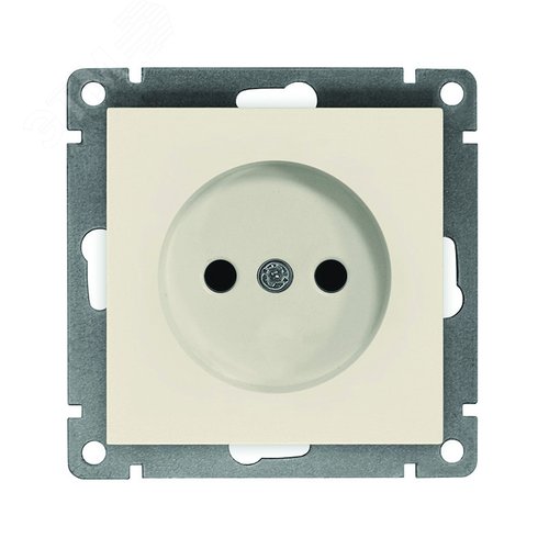 Розетка одноместная UNIVersal серия Афина б/з, с/у, 16А, 220В, слоновая кость (ivory) (еврослот), механизм