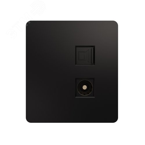Розетка ROUND компьютерная RJ45 кат6 + TV скрытой установки механизм оникс