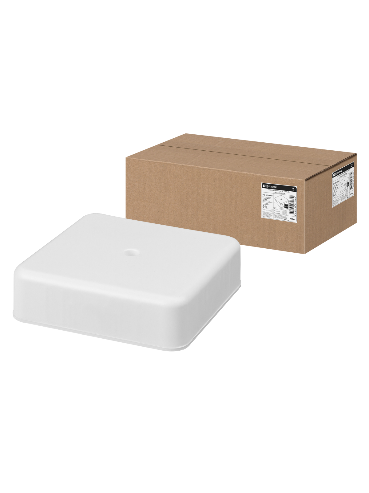 Коробка распаячная КР 75х75х20 ОП белая IP40 TDM