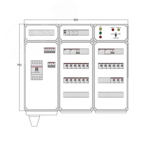 Щит управления электрообогревом DEVIBOX HR 21x4400 3хD330 (в комплекте с терморегулятором и датчиком температуры)